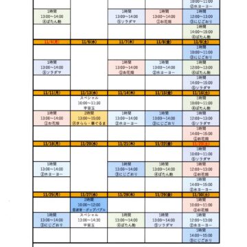 2024.11月ワークショップスケジュール