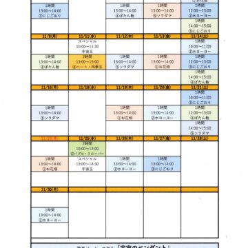 2026.11月ワークショップスケジュール